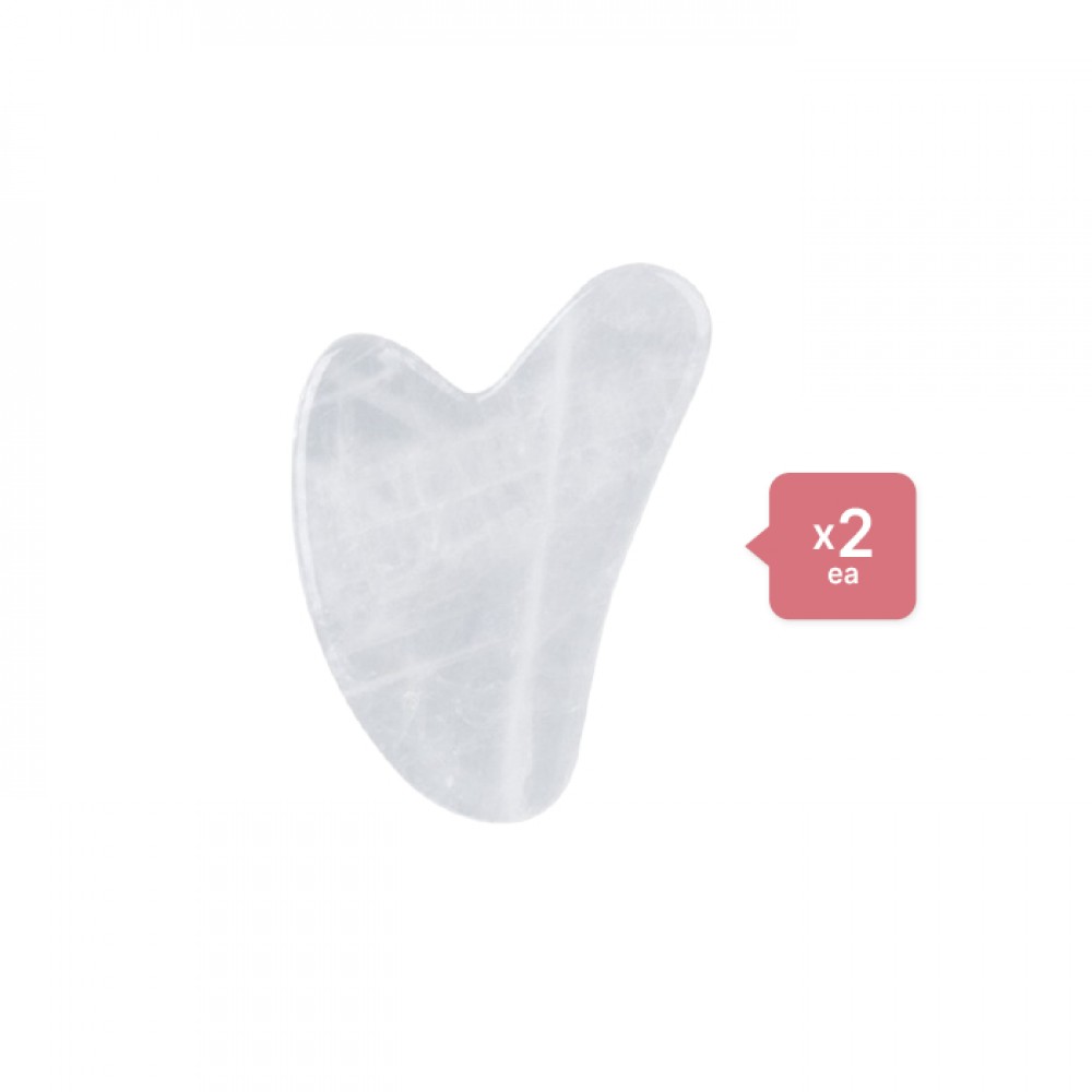 MissLady - Scraping Board Gua Sha Massage Tool (Heart-shaped) (2ea) Set - White