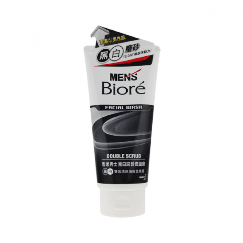 Kao - Men's Biore Facial Wash Double Scrub - 100g