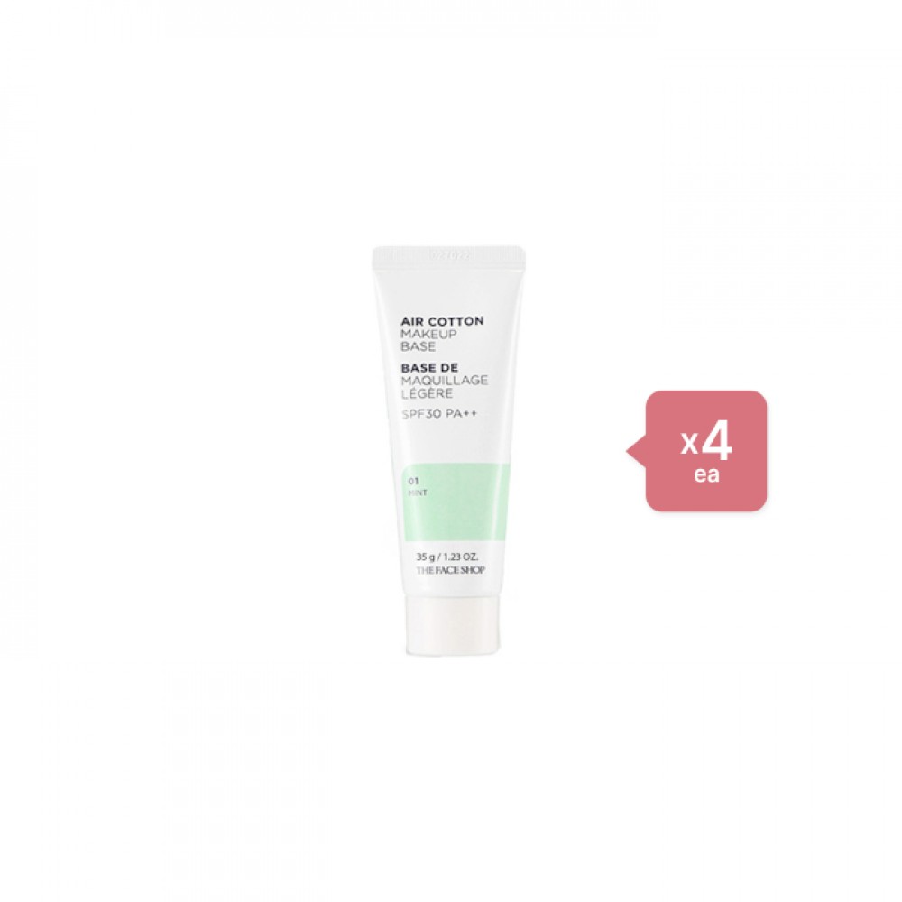 THE FACE SHOP - Air Cotton Makeup Base - Mint (4ea) Set