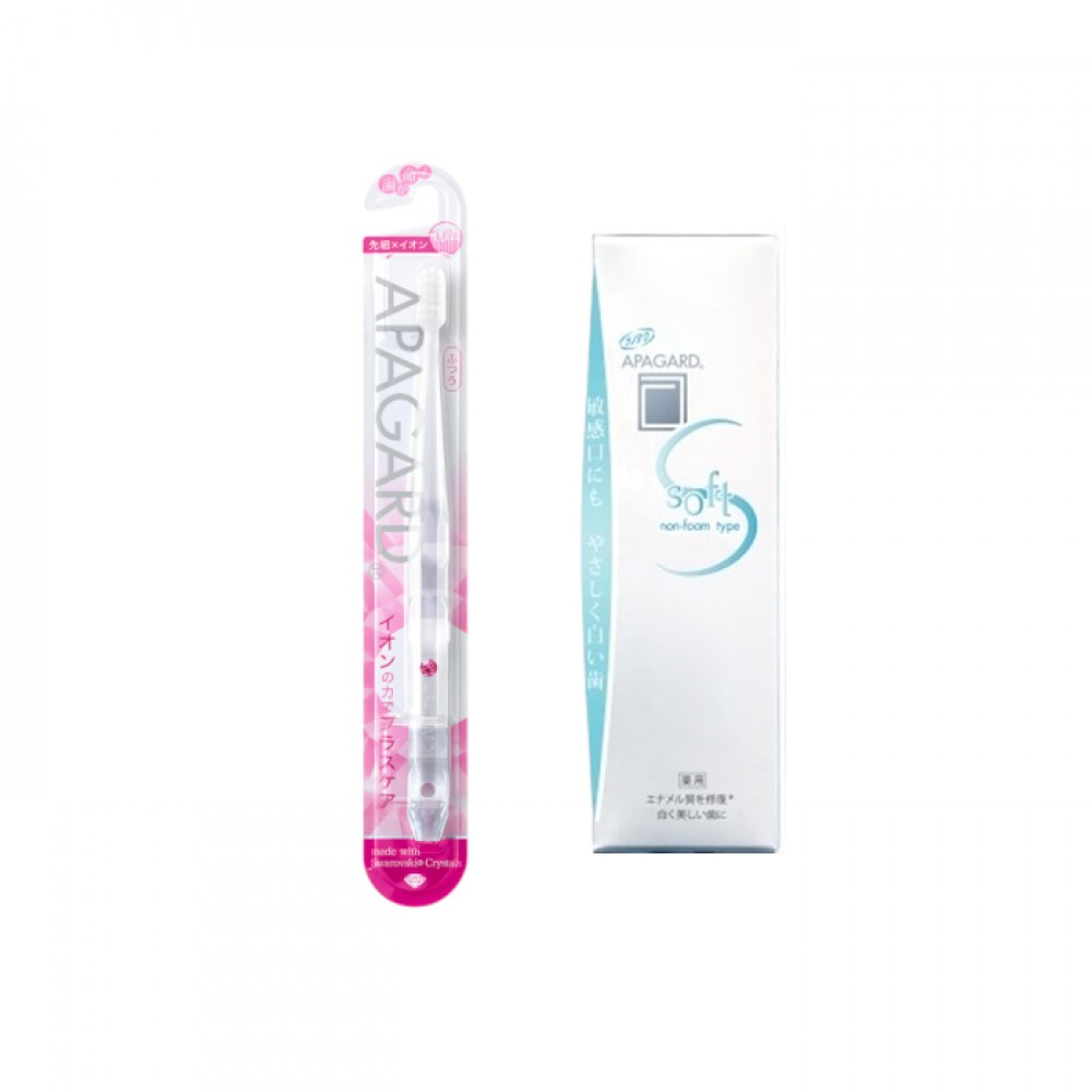APAGARD - Soft Toothpaste - 80g (1ea) + APAGARD - Crystal Toothbrush - 1pc - Random Color (1ea) Set