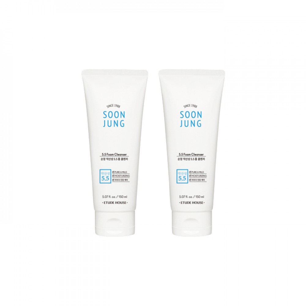 ETUDE - Soon Jung 5.5 Foam Cleanser - 150ML - White (2ea) Set