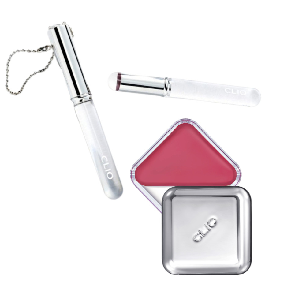 CLIO - Essential Lipcheek Tap 04 From Berry + Lip Brush Set