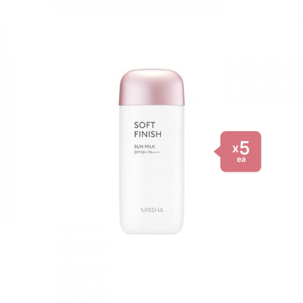MISSHA All-Around Safe Block Soft Finish Sun Milk SPF50+ PA+++ - 70ml (5ea) Set