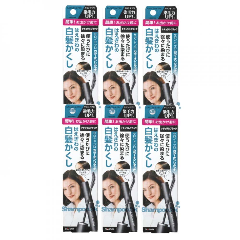 Dariya Salon De Pro - Color On Retouch Gray Hair Comb EX - 15ml - Natural Black (6ea) Set