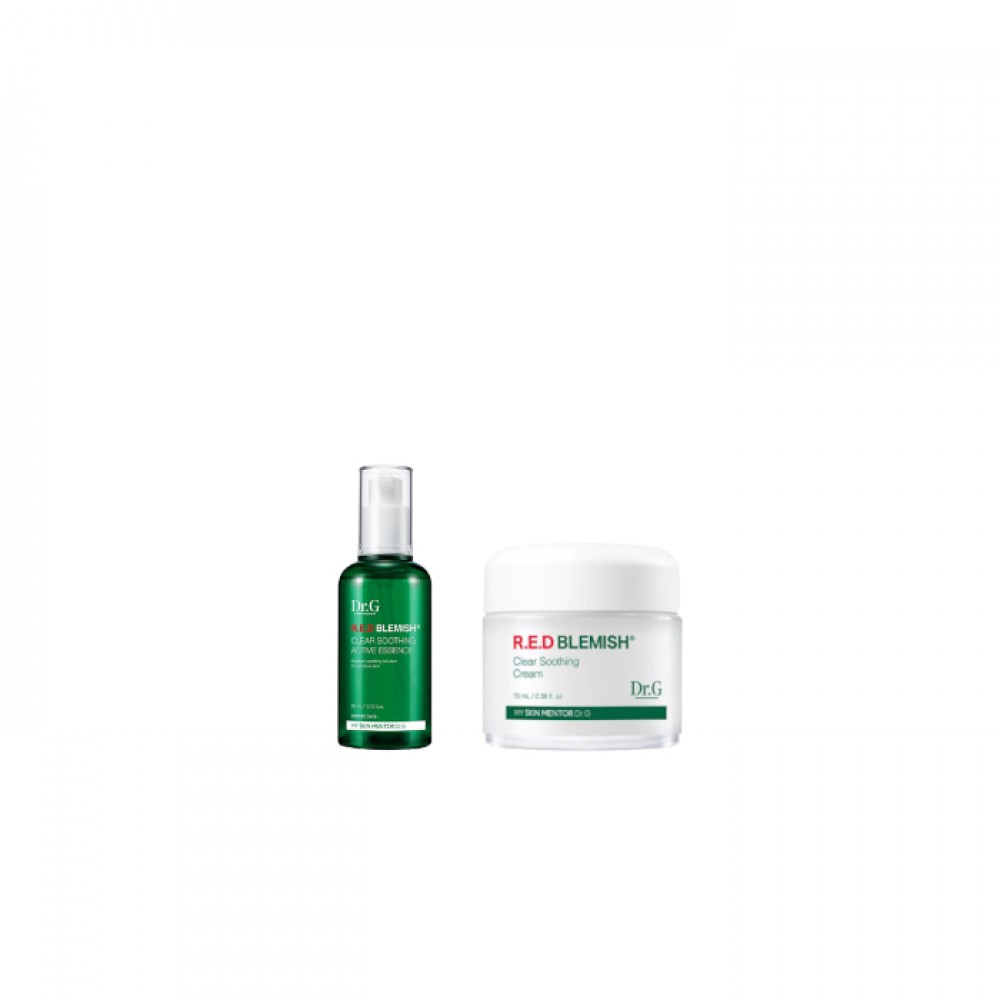Dr.G - R.E.D Blemish Clear Soothing Cream - 70ML (1ea) + R.E.D Blemish Clear Soothing Active Essence - 80ml (1ea) Set
