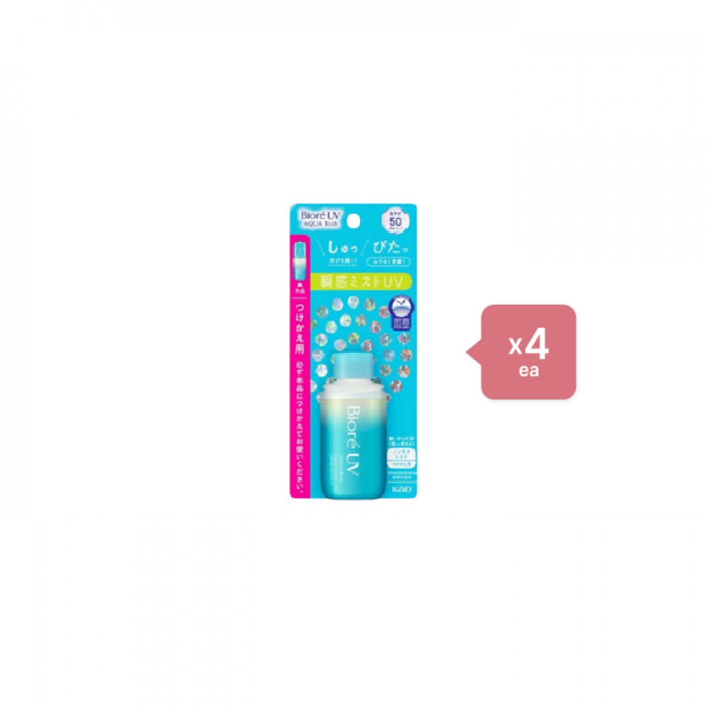 Kao Biore UV Aqua Rich Aqua Protect Mist SPF50 PA++++ Refill - 60ml 4pcs Set