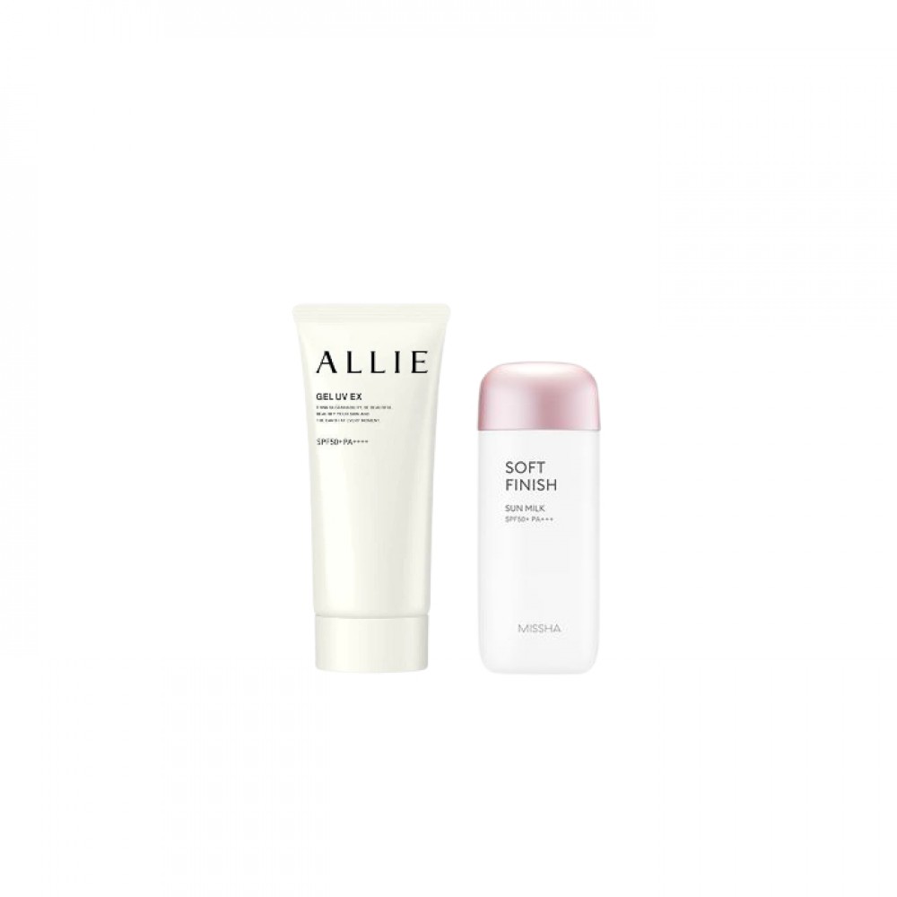 MISSHA - All-Around Safe Block Soft Finish Sun Milk SPF50+ PA+++ - 70ml X Kanebo - Allie Gel UV EX SPF50+ PA++++ - 90g (New Version of ALLIE - Extra UV Gel SPF50+ PA++++ - 90g)
