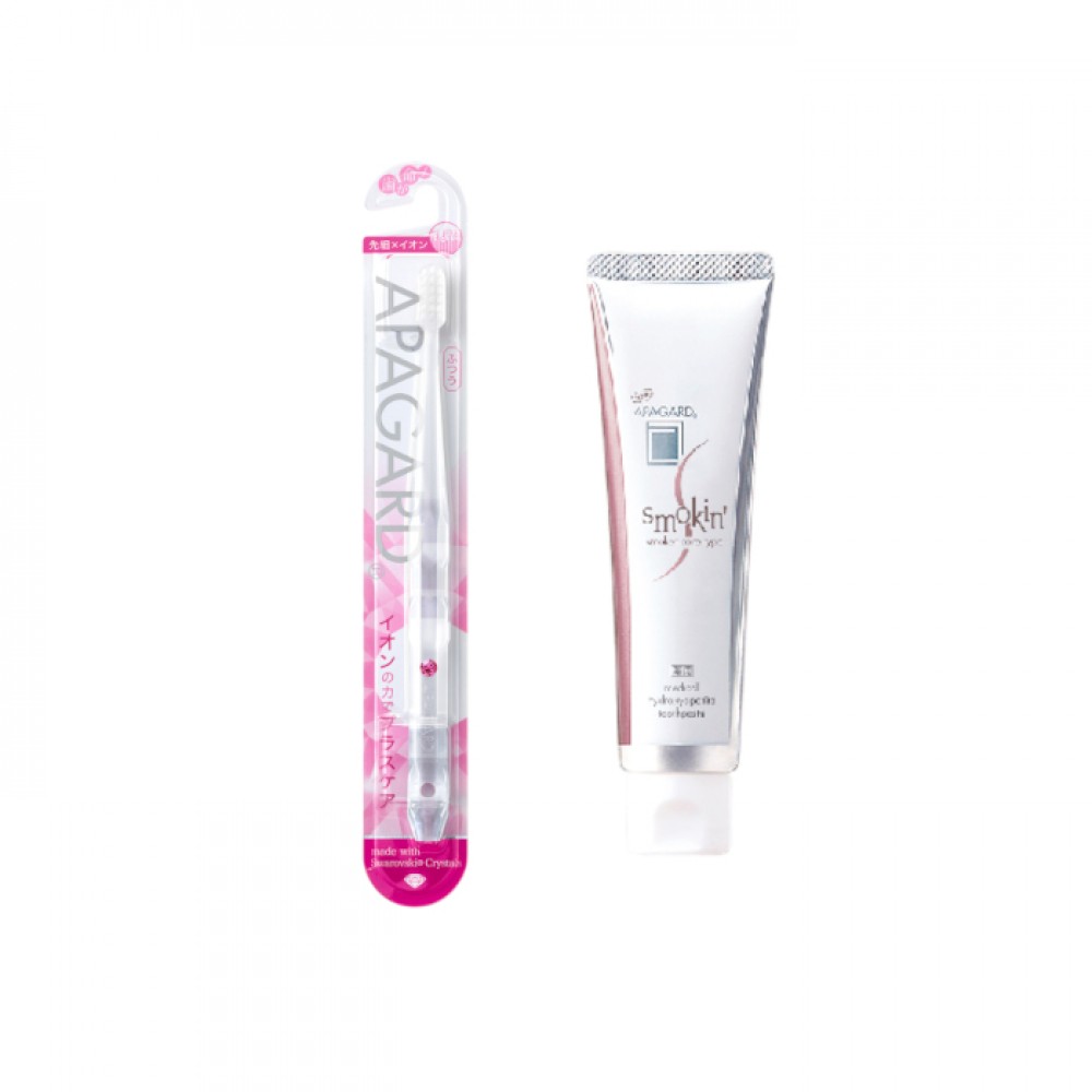 APAGARD - Smokin' Toothpaste - 105g (1ea) + APAGARD - Crystal Toothbrush - 1pc - Random Color (1ea) Set