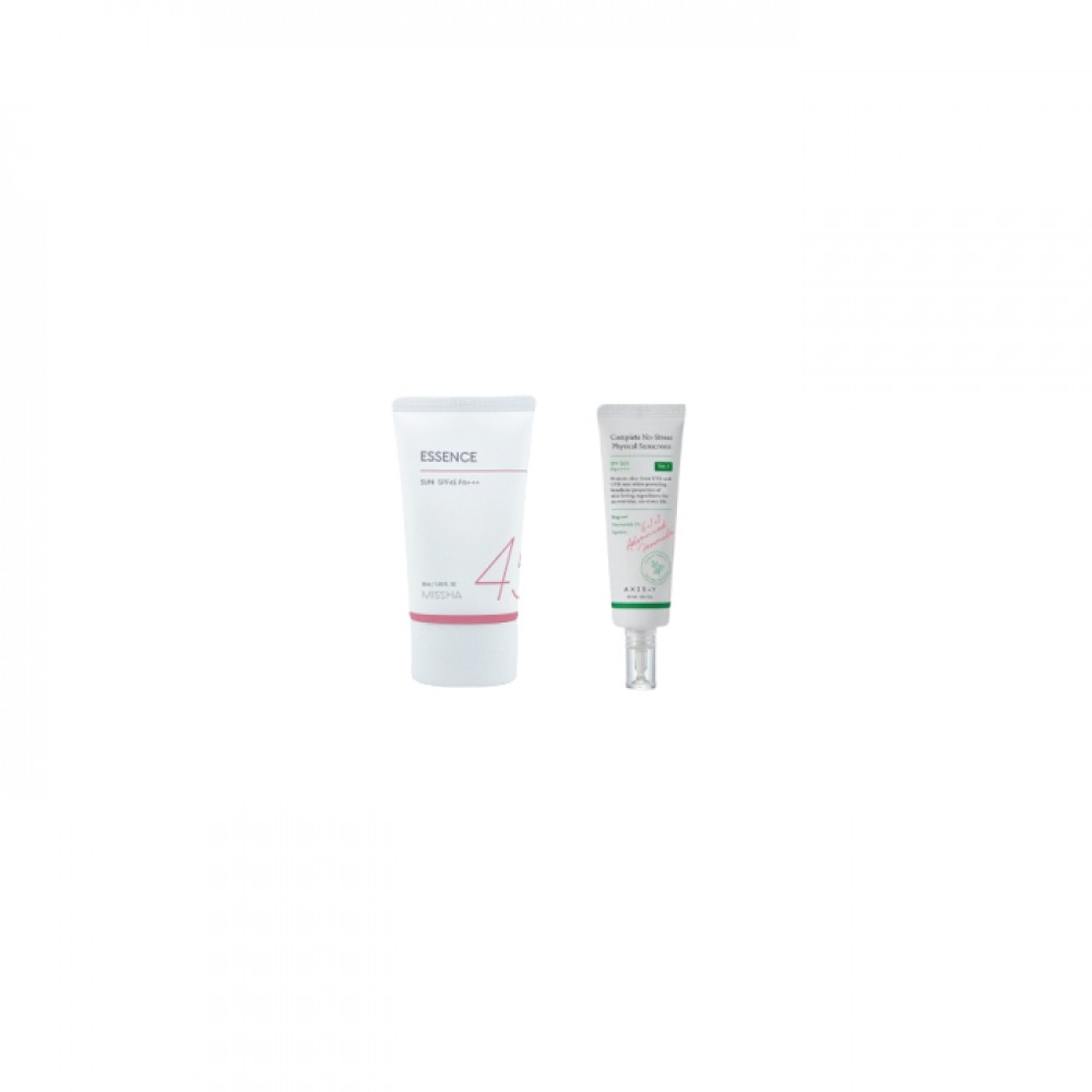 MISSHA All Around Safe Block Essence Sun SPF45 PA+++ - 50ml X AXIS-Y - Complete No Stress Physical Sunscreen SPF50+ PA++++ - 50ml