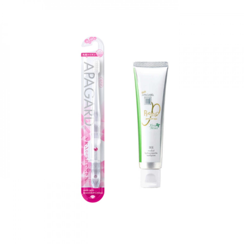 APAGARD - Premio Xtra Mint - 53g (1ea) + APAGARD - Crystal Toothbrush - 1pc - Random Color (1ea) Set