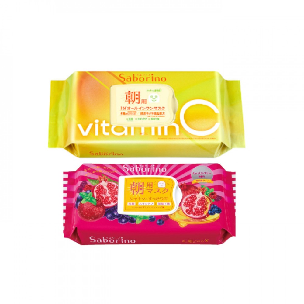 BCL - Saborino Morning Mask - Mixed Berries - 28pc (1ea) & BCL - Saborino Morning Mask - 30 pc - Vitamin C (1ea)