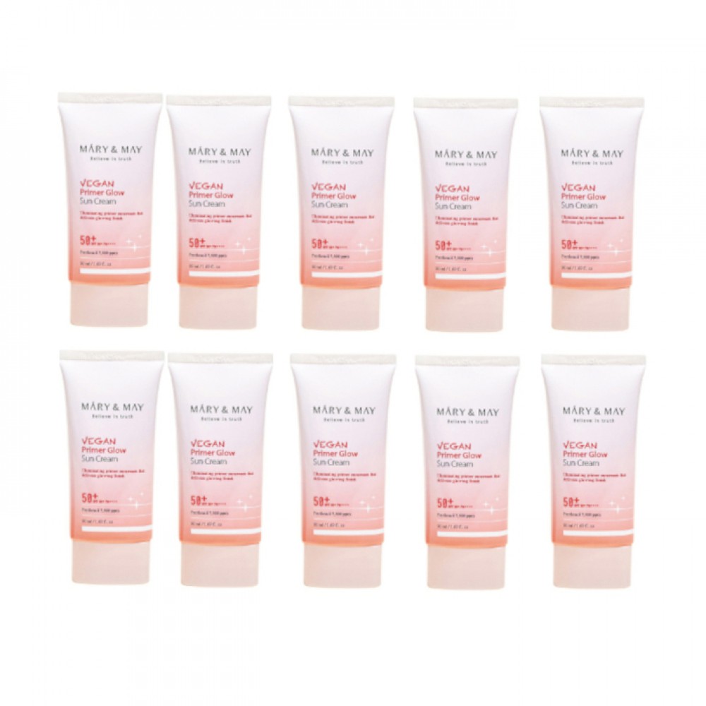 Mary&May - Vegan Primer Glow Sun Cream SPF50+ PA++++ - 50ml (10ea) Set