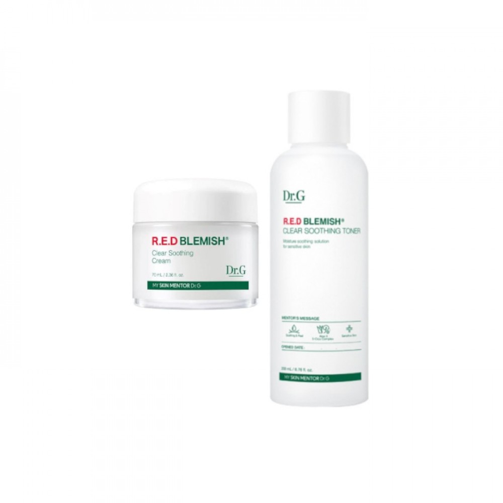 Dr.G - R.E.D Blemish Clear Soothing Cream - 70ML - 70ml - White (1ea) + R.E.D Blemish Clear Soothing Toner - 200ml (1ea) set