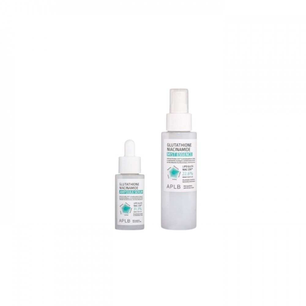 APLB - Glutathione Niacinamide Ampoule Serum - 40ml (1ea) + Glutathione Niacinamide Mist Essence - 105ml (1ea) Set
