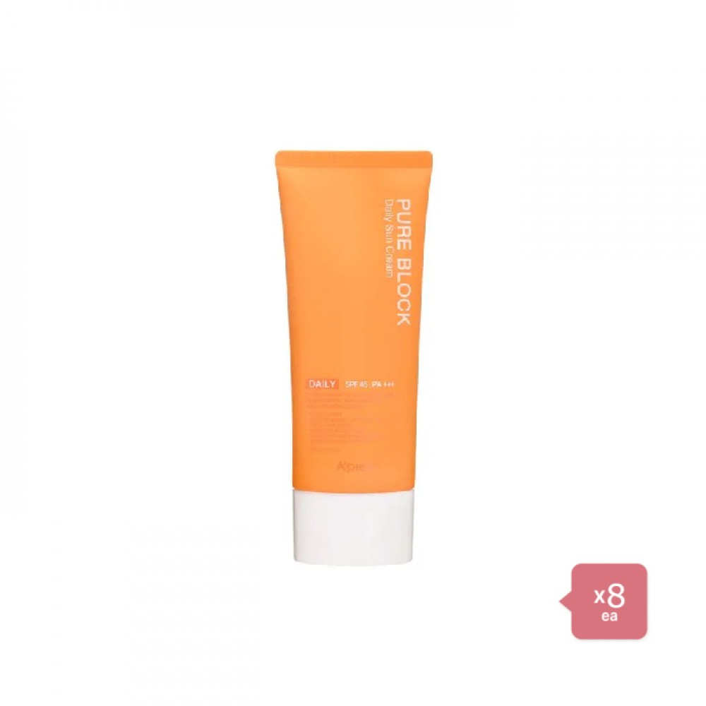A'PIEU - Pure Block Natural Daily Sun Cream SPF45 PA+++ - 100ml (8ea) Set