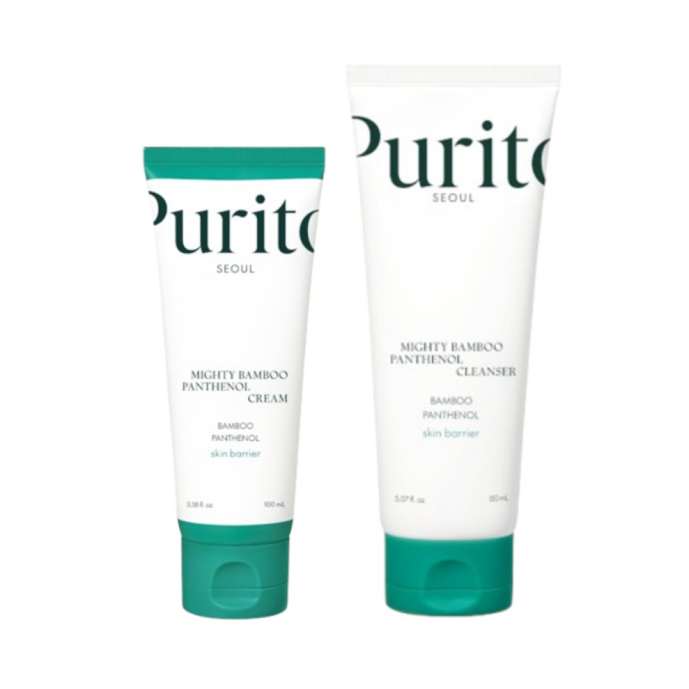 Purito SEOUL - Mighty Bamboo Panthenol Cream + Cleanser Set
