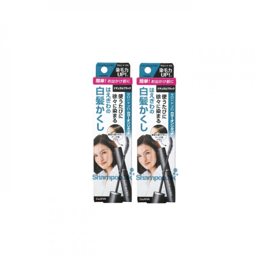 Dariya Salon De Pro - Color On Retouch Gray Hair Comb EX - 15ml - Natural Black (2ea) Set