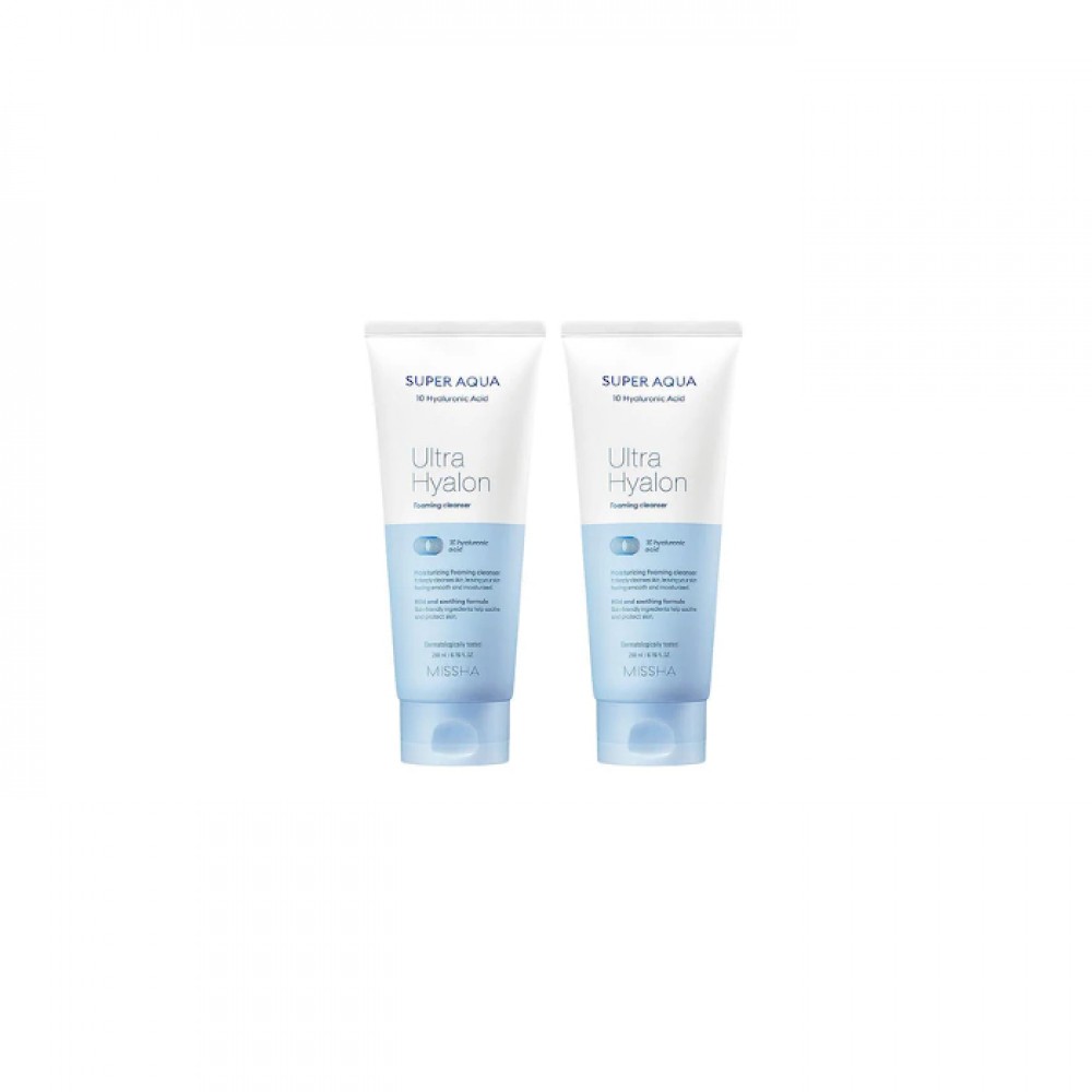 MISSHA - Super Aqua Ultra Hyalon Foaming Cleanser - 200ml (2ea) Set