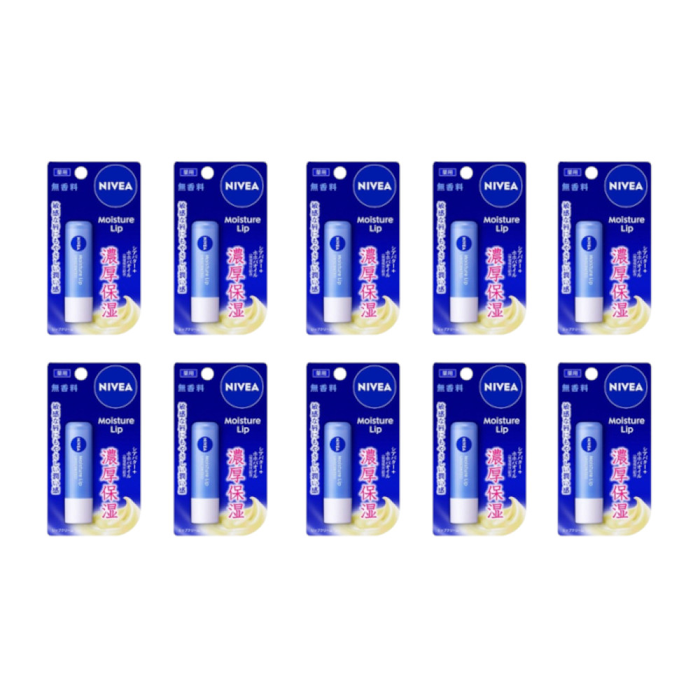 NIVEA Japan - Moisture Lip Unscented - 3.9g (10ea)