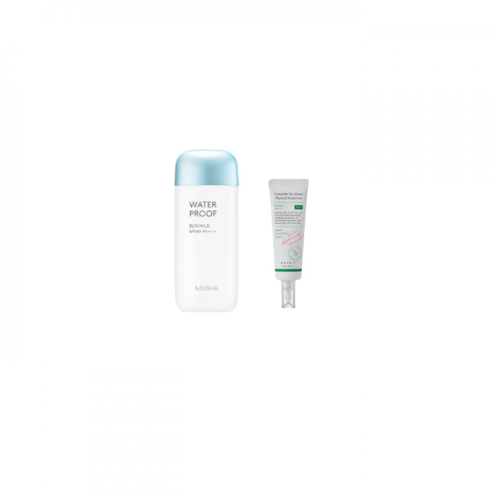 MISSHA MISSHA - All-Around Safe Block Waterproof Sun Milk SPF 50+/PA++++ - 70ml X AXIS-Y - Complete No Stress Physical Sunscreen SPF50+ PA++++ - 50ml