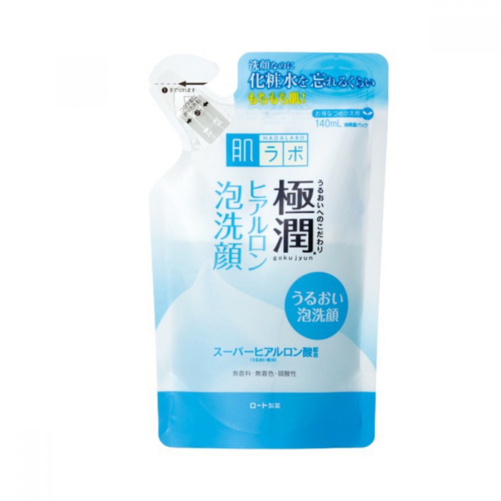 Rohto Mentholatum - Hada Labo Gokujyun Super Hyaluronic Face Foam Refill - 140ml