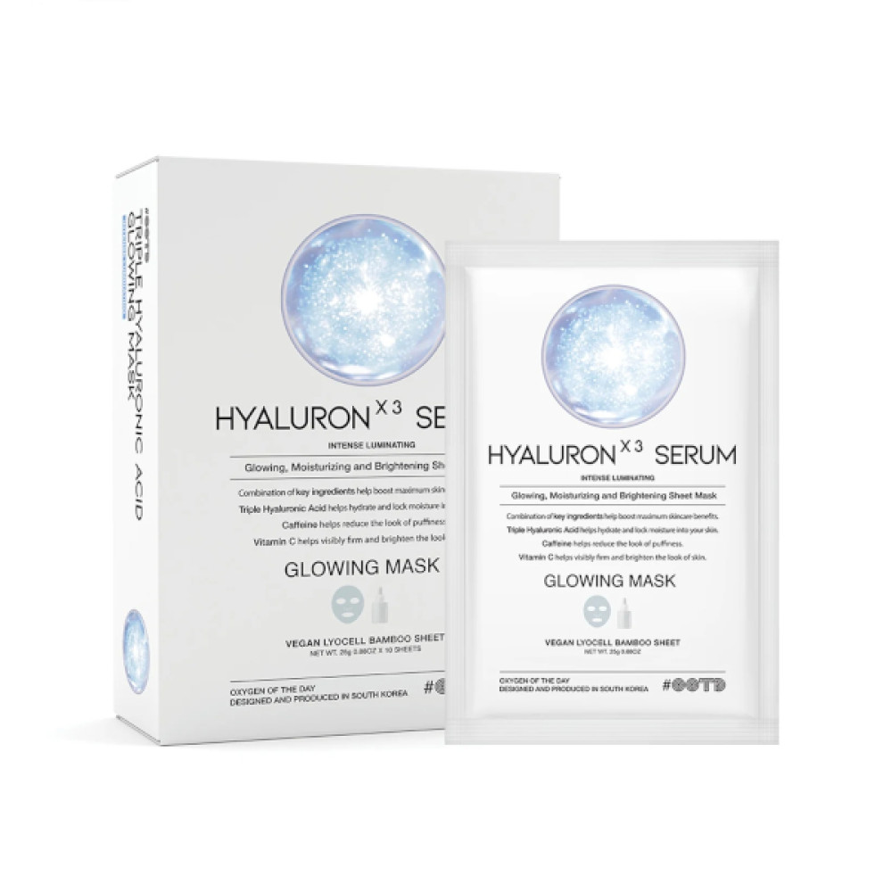 OOTD - Triple Hyaluron Acid Serum Glowing Mask - 10ea