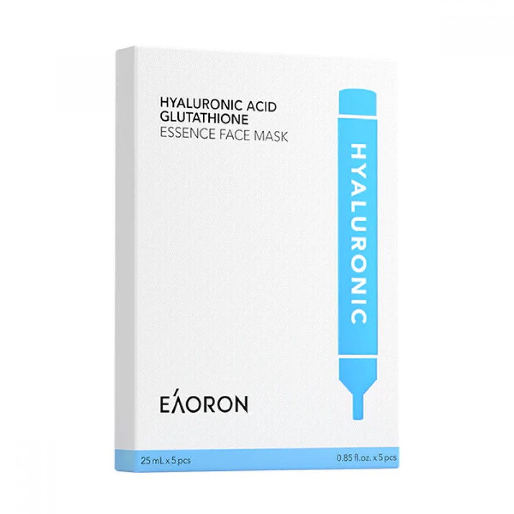 EAORON - Hyaluronic Acid Glutathione Essence Face Mask - 5pcs (New Version of Hyaluronic Acid Collagen Hydrating Face Mask )