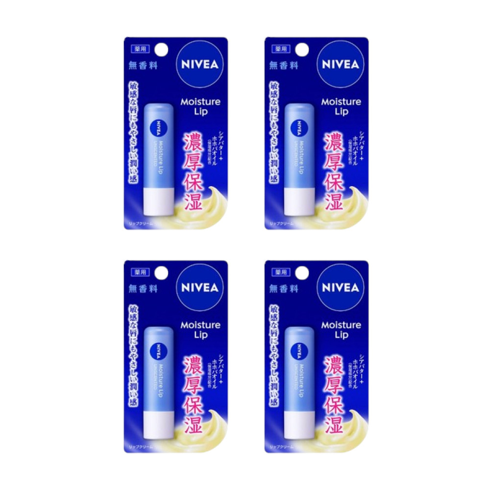 NIVEA Japan - Moisture Lip Unscented - 3.9g (4ea)