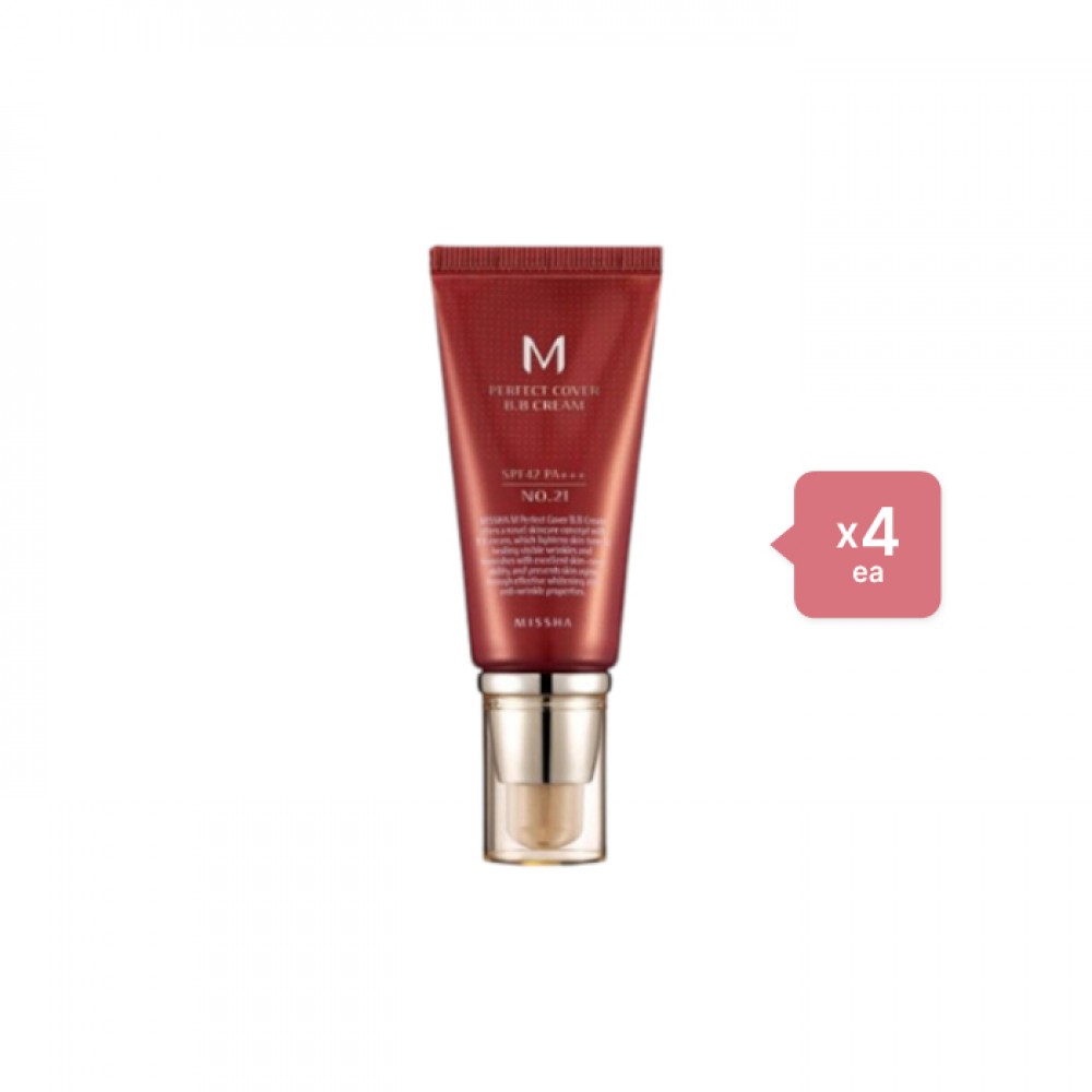 MISSHA M Perfect Cover BB Cream - 50ml - #21 Light Beige (4ea) Set