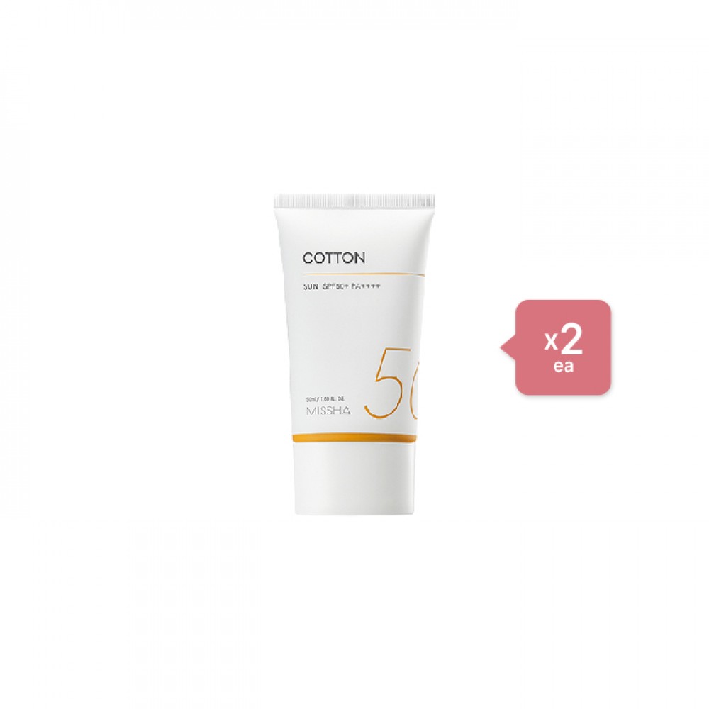 MISSHA All Around Safe Block Cotton Sun SPF50+ PA++++ (New Version of All Around Safe Block Daily Sun) - 50ml (2ea) Set
