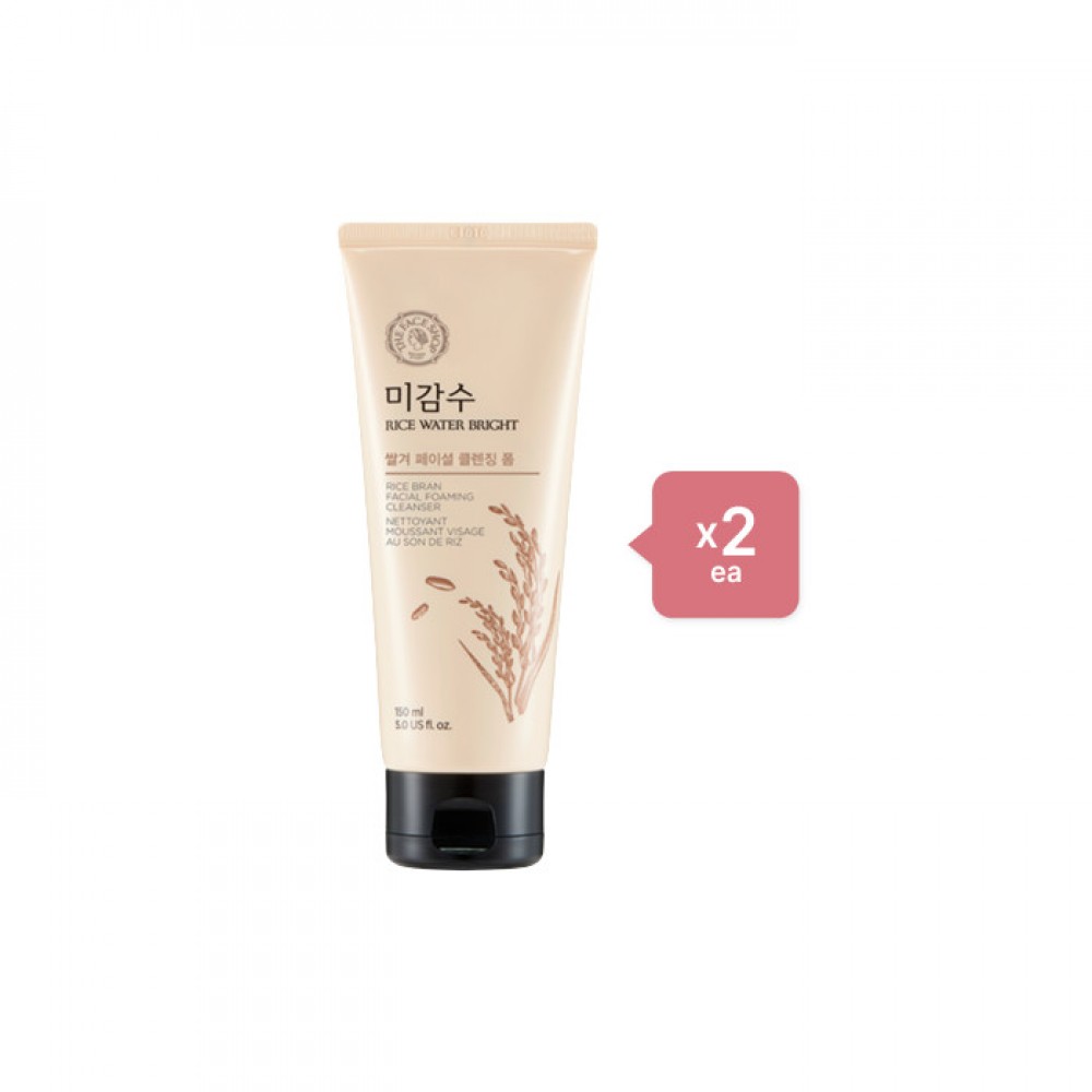 THE FACE SHOP - Rice Water Bright Rice Bran Facial Foaming Cleanser - 150ml (2ea) Set
