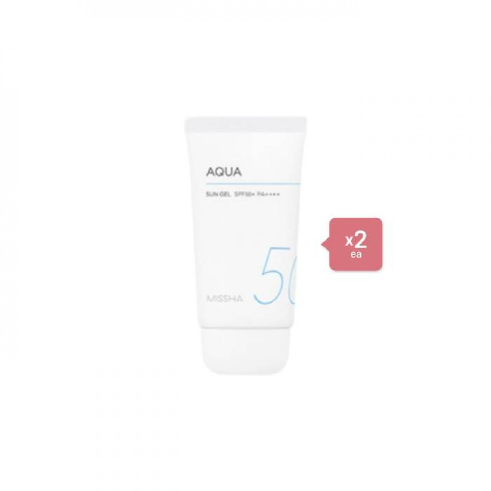 MISSHA All-Around Safe Block Aqua Sun SPF50+ PA++++ (New version of All-Around Safe Block Aqua Sun Gel ) - 50ml (2ea) Set