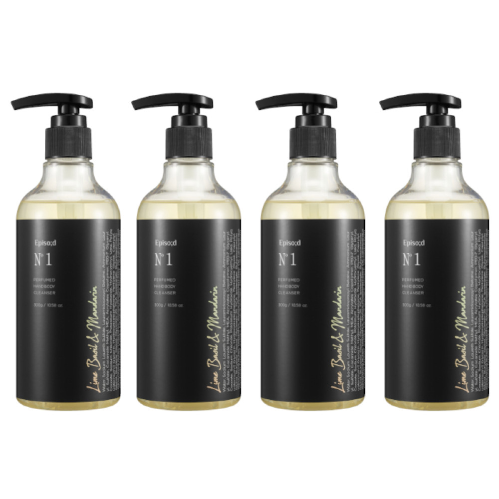 THE PLANT BASE - Episo;d No.1 Perfumed Hand Body Wash Basil and Mandarin - 300g (4ea) Set
