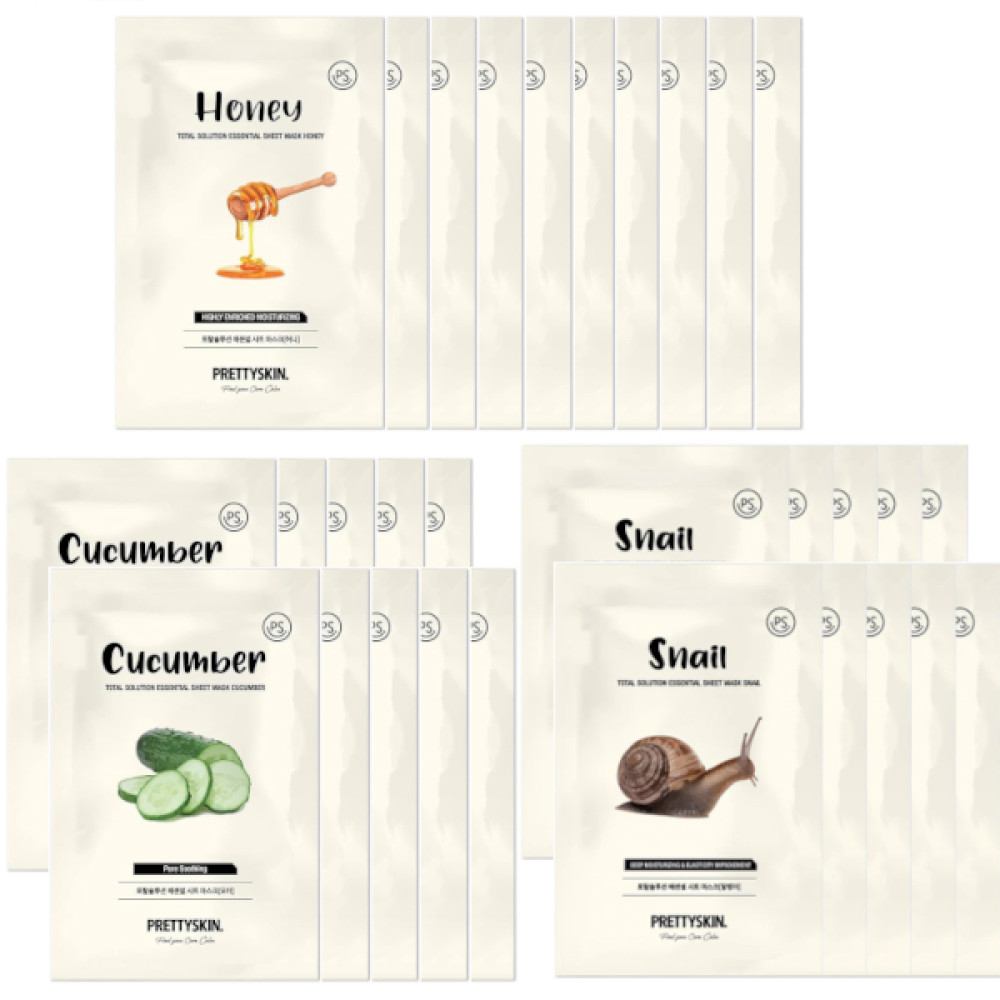 PRETTYSKIN - Total Solution Essential Sheet Mask - 10pcs