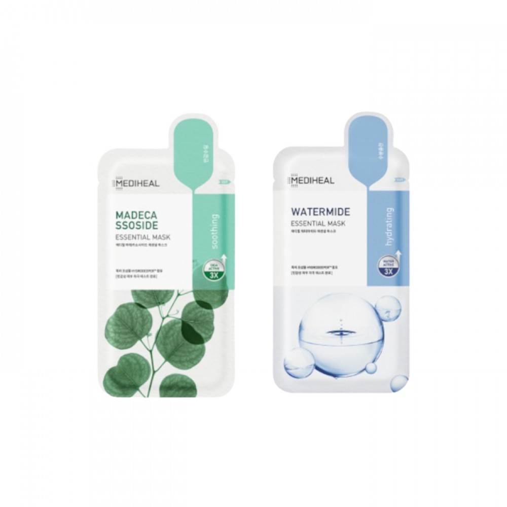 Mediheal - Watermide Essential Mask - 10pcs + Madecassoside Essential Mask - 10pcs Set