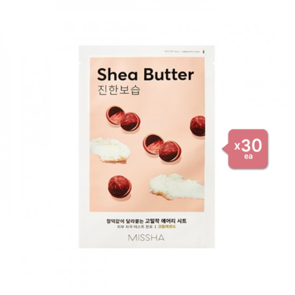 MISSHA Airy Fit Sheet Mask - Shea Butter - 1pc (30ea) Set