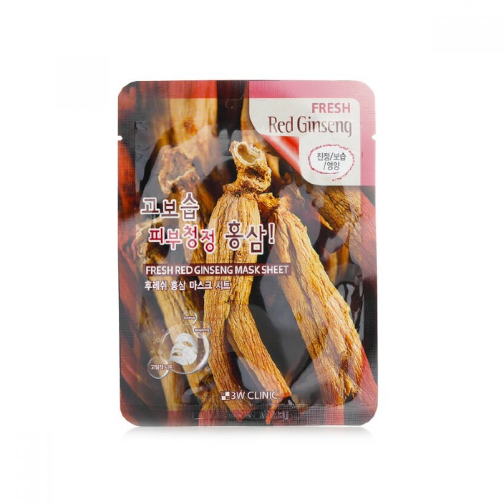 3W Clinic - Fresh Red Ginseng Mask Sheet - 1pc