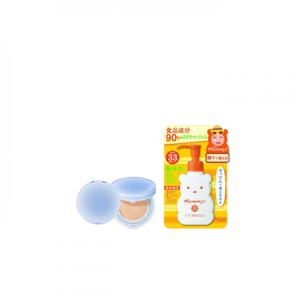 ISEHAN - Kiss Me Mommy UV Mild Gel SPF33 PA+++ - 100ml X Romand - Bare Water Cushion - 20g - 23 Beige