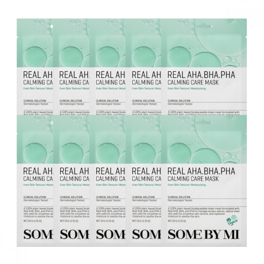 SOME BY MI - Real AHA-BHA-PHA Calming Care Mask - 10pcs