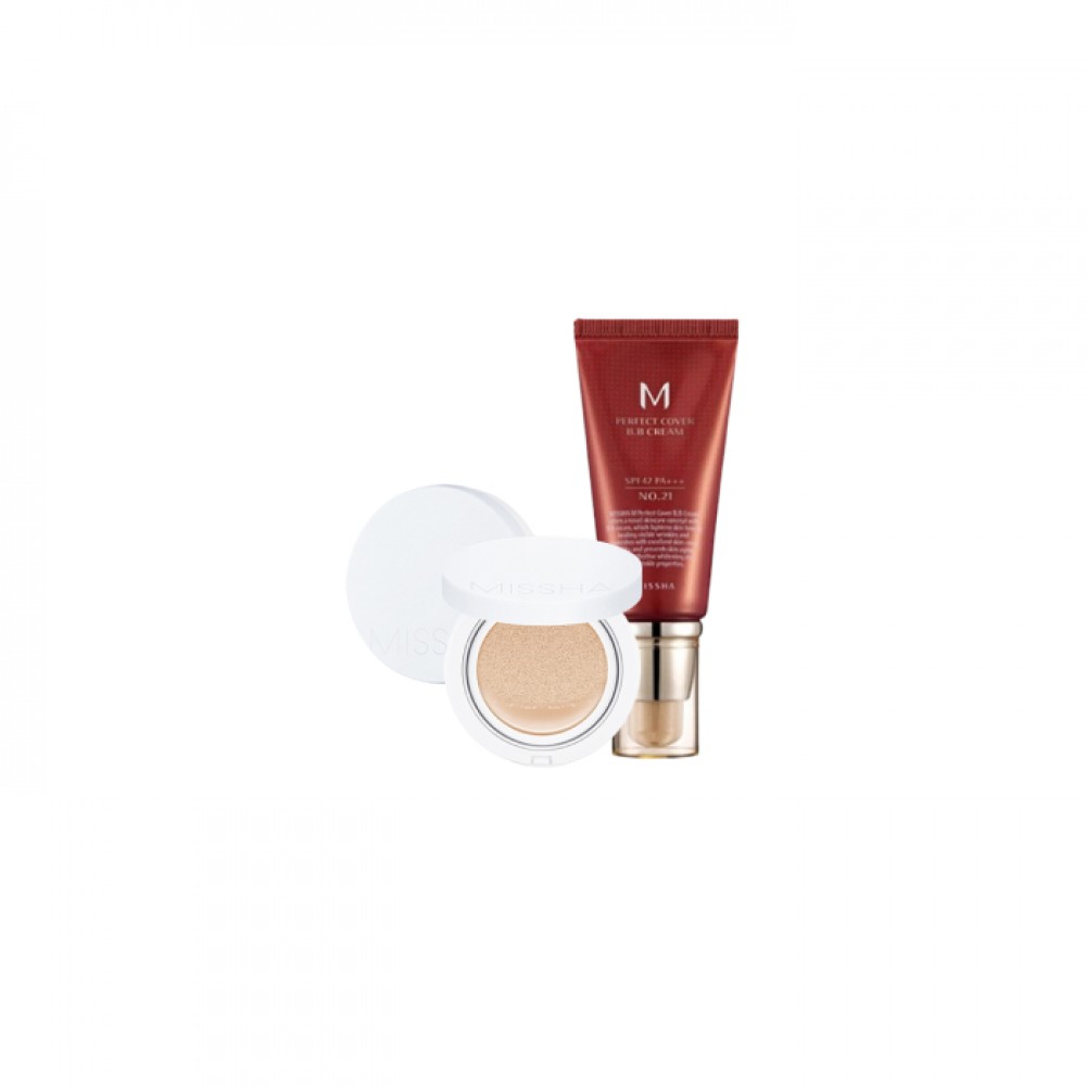 MISSHA M Perfect Cover BB Cream- #21 X Magic Cushion Moist Up Light Beige