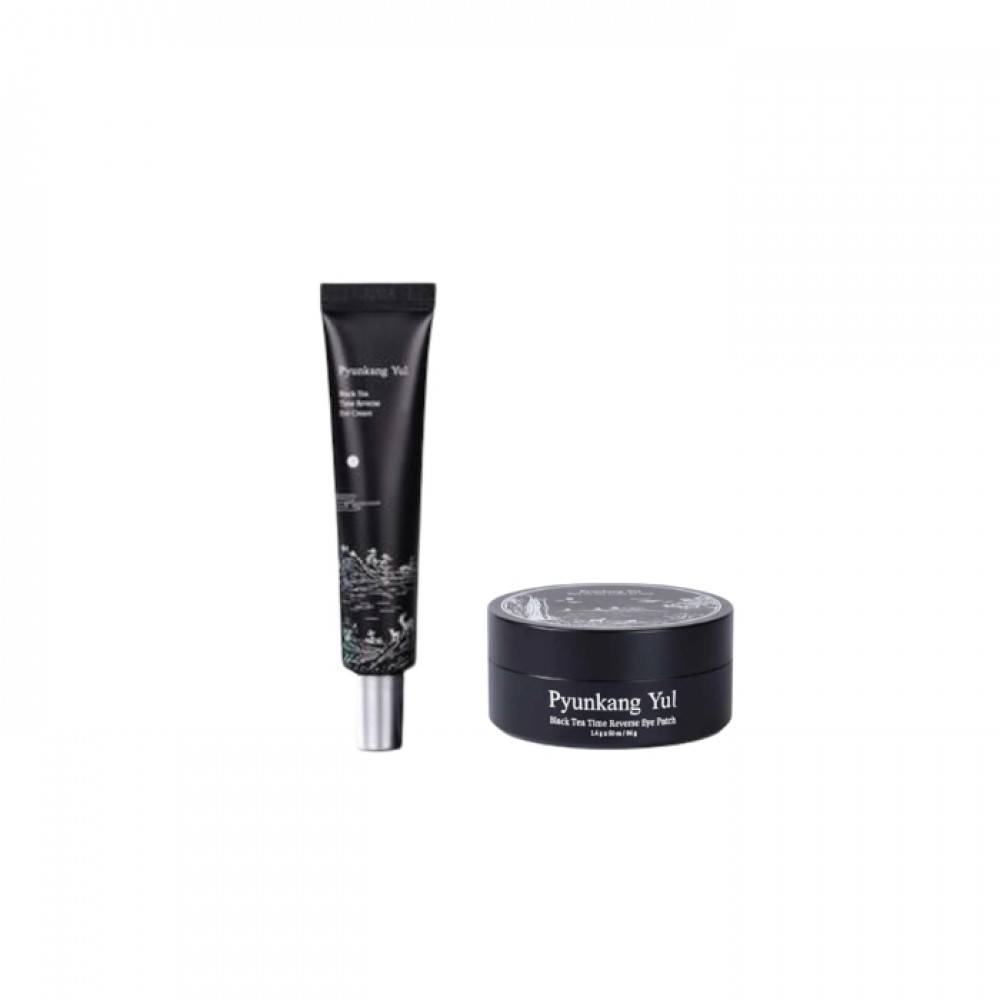 Pyunkang Yul Black Tea Time Reverse Eye Cream (1ea) + Black Tea Time Reverse Eye Patch - 60pcs (1ea) Set