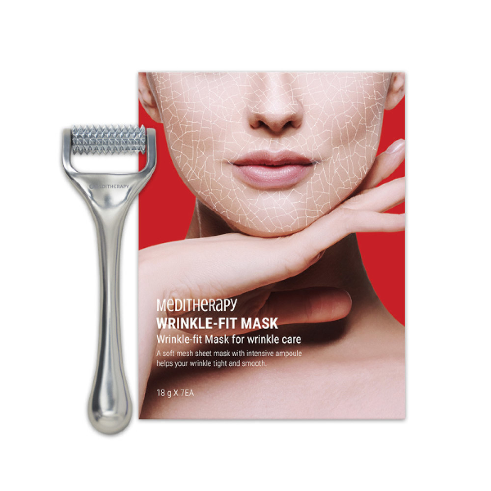 Meditherapy - Wrinkle-Fit Mask & Facial Roller Set - 18g*7ea + 1pc