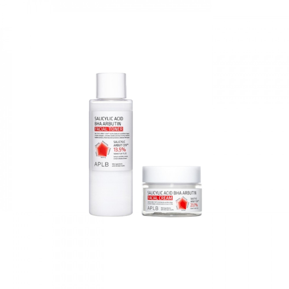 APLB - Salicylic Acid BHA Arbutin Facial Cream - 55ml (1ea) + Facial Toner - 160ml (1ea) Set
