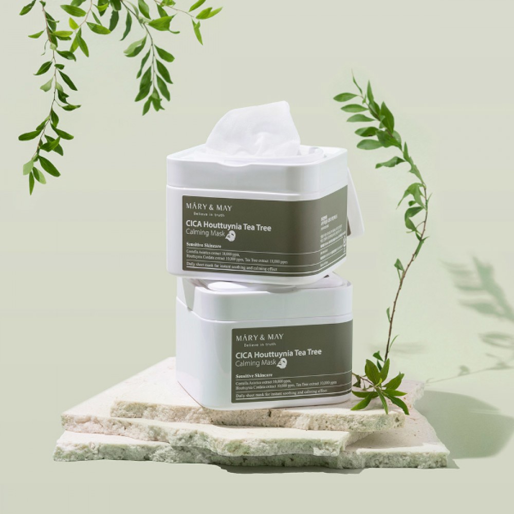 Mary&May - CICA Houttuynia Tea Tree Calming Mask - 30pcs/400g