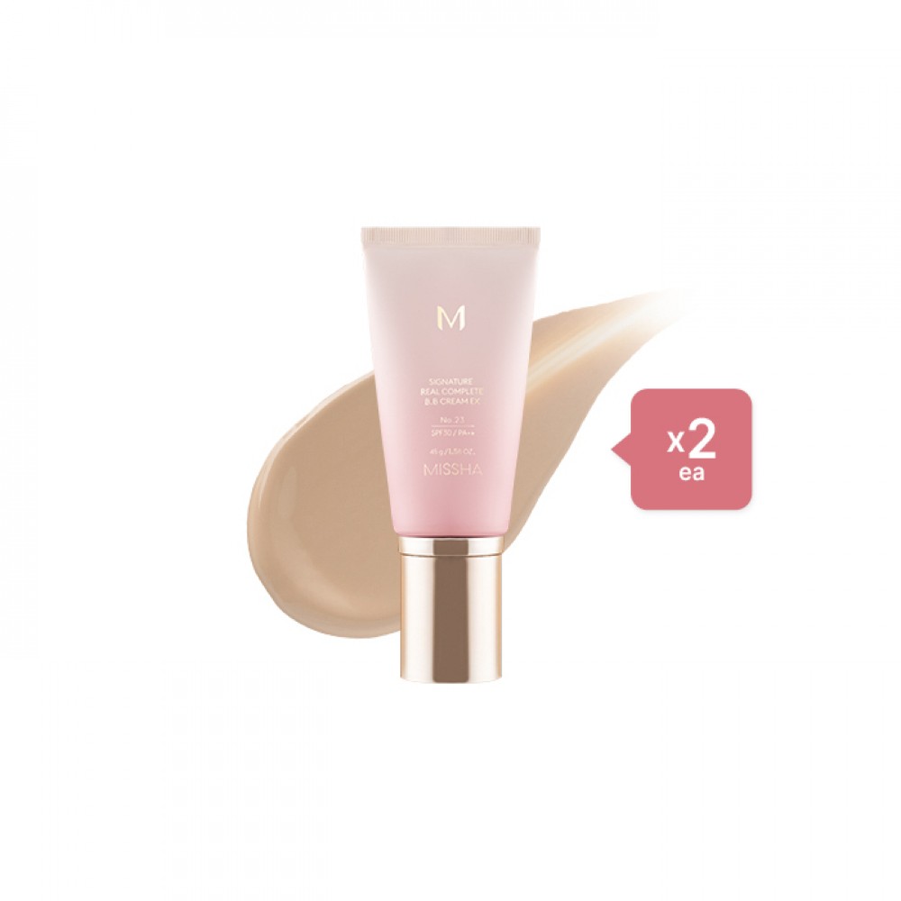 MISSHA M Signature Real Complete BB Cream EX SPF30 PA++ (New Version) - 45g - 23 Calm Beige (2ea) Set