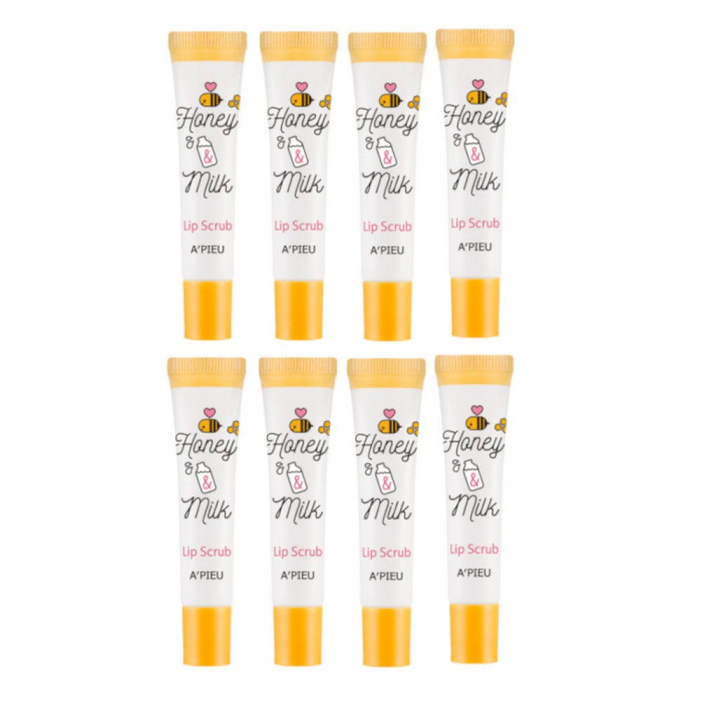 A'PIEU Honey & Milk Lip Scrub - 8ml (8ea) Set