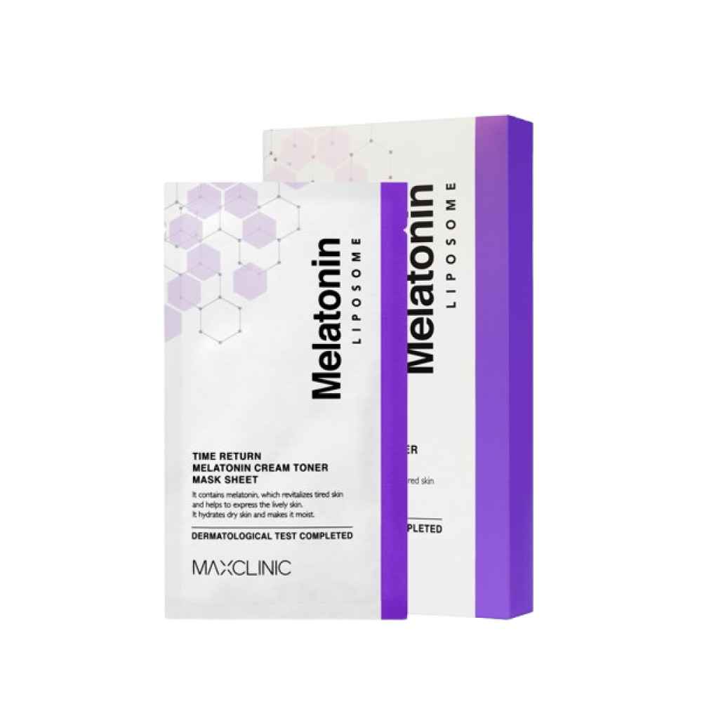 MAXCLINIC - Time Return Melatonin Cream Toner Mask Sheet - 5pcs