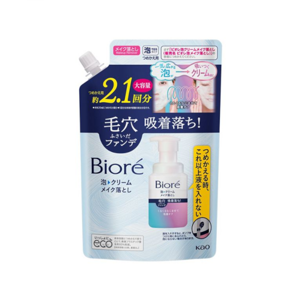 Kao - Biore Foam Cream Makeup Remover Refill Large Capacity - 355ml