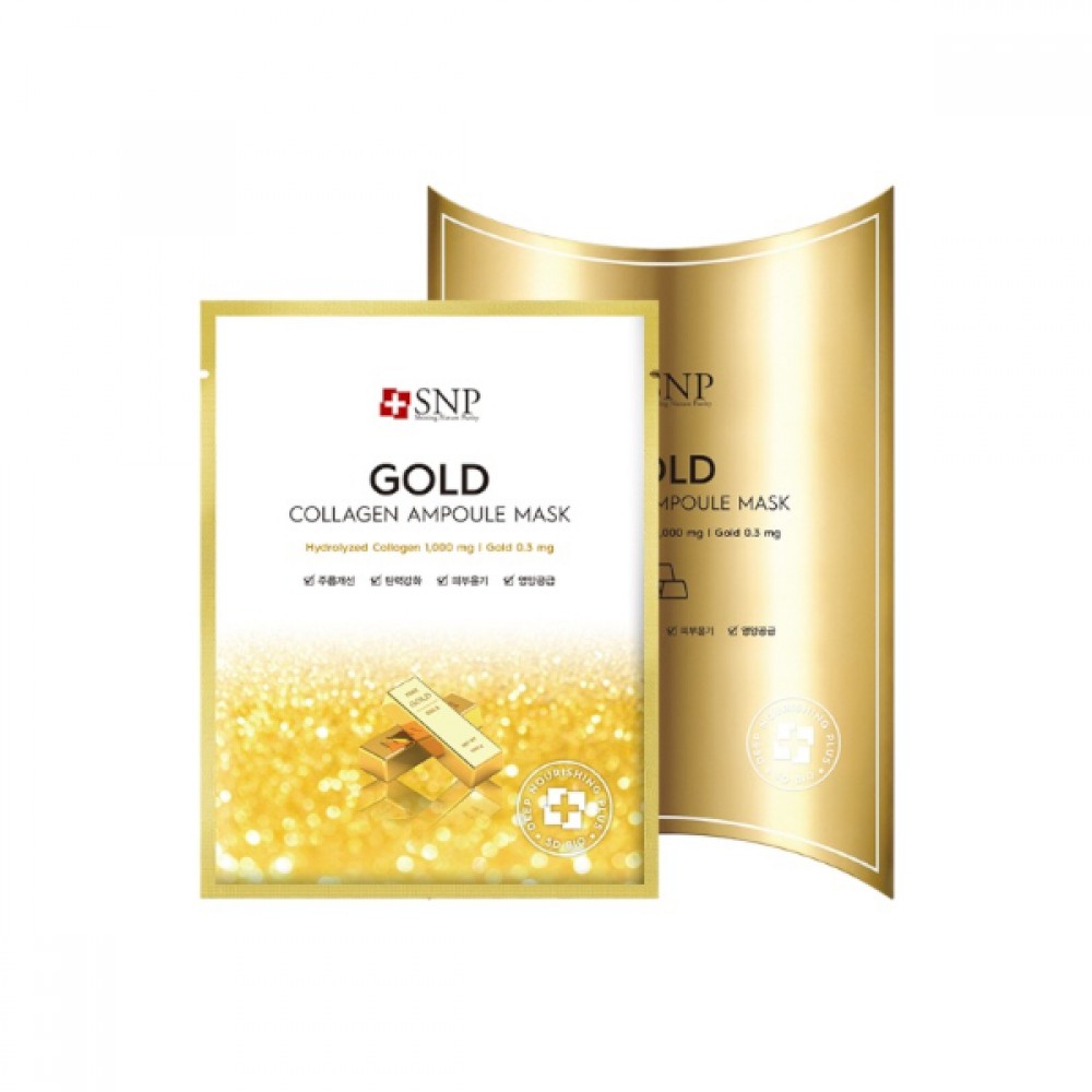 SNP - Gold Collagen Ampoule Mask - 10pcs