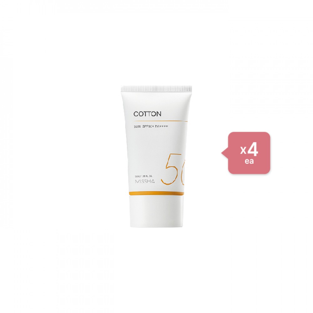 MISSHA All Around Safe Block Cotton Sun SPF50+ PA++++ (New Version of All Around Safe Block Daily Sun) - 50ml (4ea) Set